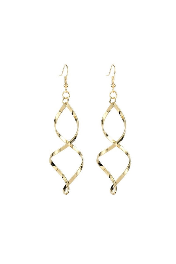 -c men's and women's suitable earrings, spiral curved earring design with wave curve earrings, 8-shaped earrings (gold)