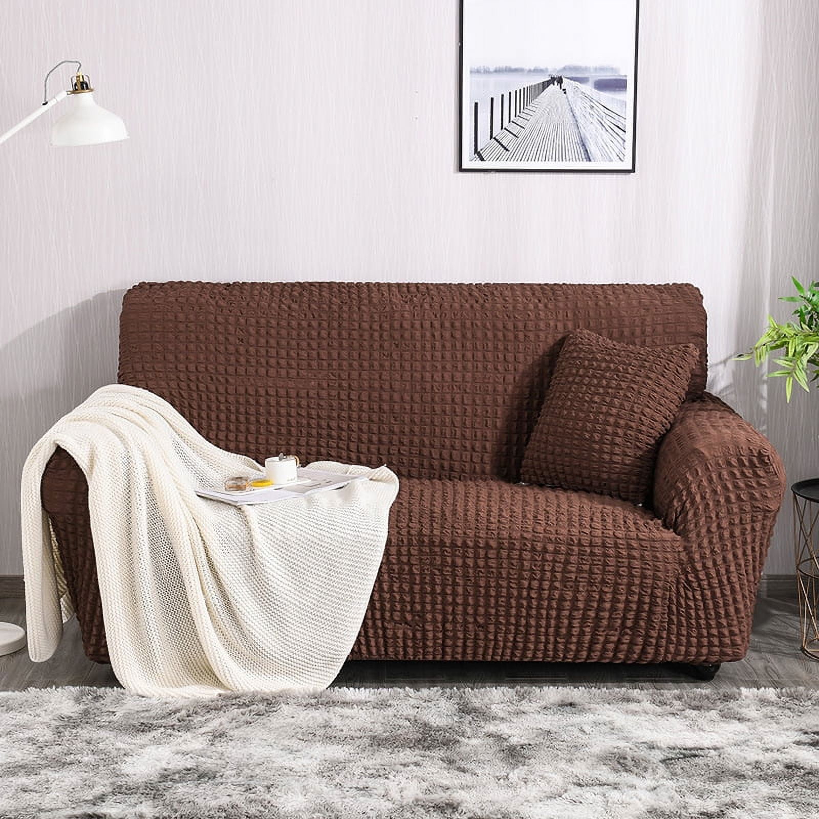 Nvzic sofa cover is a durable and washable dark brown sofa cover, a 4