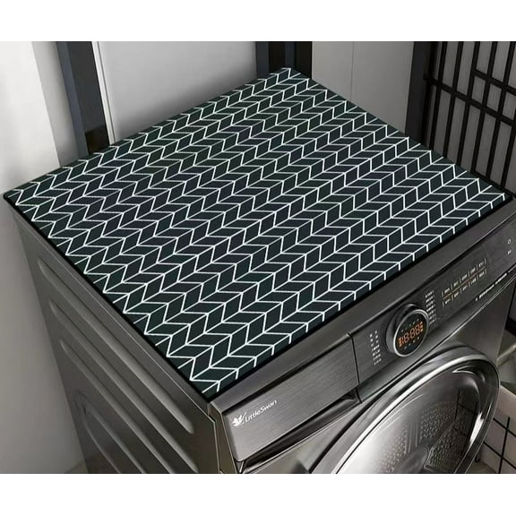 Nvzi-c washing machine dryer dust mat, used for top creative washing machine dust mat, quick drying water absorbing mat, kitchen laundry room top protective mat ( 27.2*27.2in,A67)