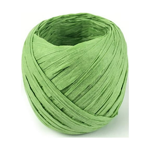 Nvzi craft paper rope, 2 rolls of Green 21.8-yard long Lafite paper rope, environmentally friendly natural fiber, tangle free gift packaging, wedding decoration and DIY crafts