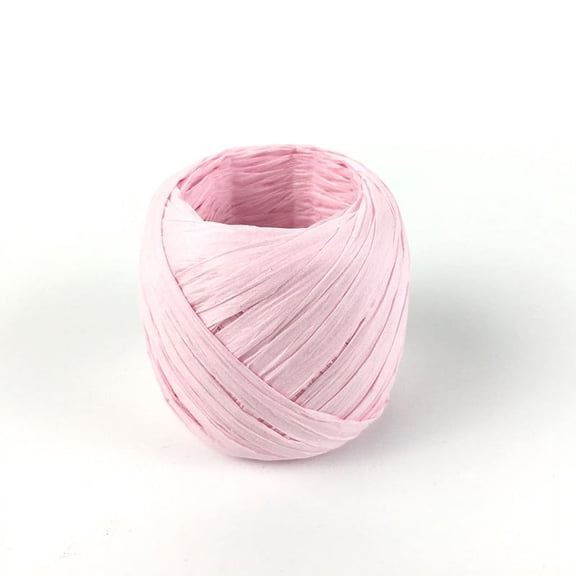 Nvzi craft paper rope, 2 rolls of Light Pink 21.8-yard long Lafite paper rope, environmentally friendly natural fiber, tangle free gift packaging, wedding decoration and DIY crafts