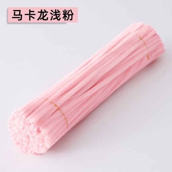 Nvzi craft torsion bar, 300 pieces of 11.81 0.23 inch Light Pink chenille plush strips, bendable plush thread, DIY Christmas decoration craft and gift flower craft supplies