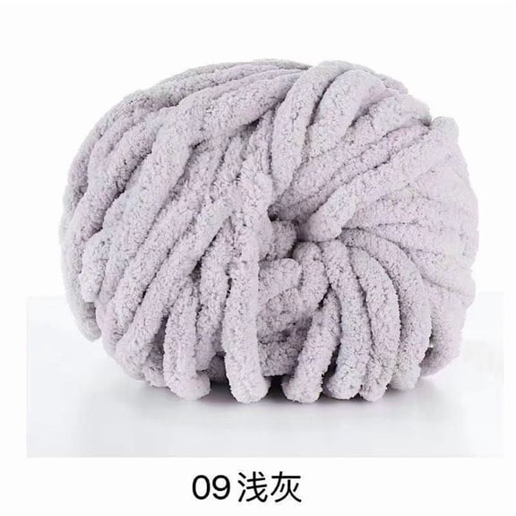 Nvzi crochet yarn, 240g 1 roll, ultra thick ice stripe thread, suitable for weaving blankets, mats, pet beds, soft and skin friendly, keeping warmsuitable for DIY handmade works,light grey