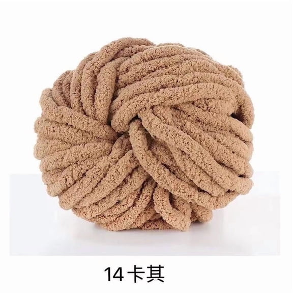 Nvzi crochet yarn, 240g 1 roll, ultra thick ice stripe thread, suitable for weaving blankets, mats, pet beds, soft and skin friendly, keeping warmsuitable for DIY handmade works,khaki