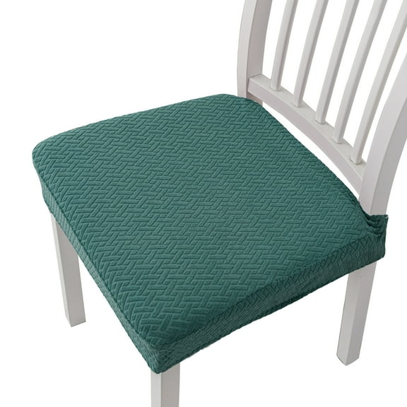 Nvzi dining chair covers, 2 pieces of Dark Green elastic jacquard removable washable chair covers, universal size for dining and kitchen chair covers, elastic jacquard chair covers