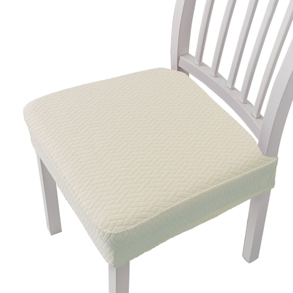 Nvzi dining chair covers, 2 pieces of Off-white elastic jacquard removable washable chair covers, universal size for dining and kitchen chair covers, elastic jacquard chair covers