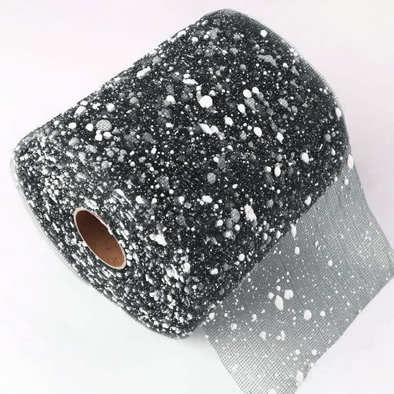 Nvzi flowers, gifts, gift box decorations, gifts, fresh flowers, snow dot gauze mesh packaging mesh, (15 * 1500cm, black)