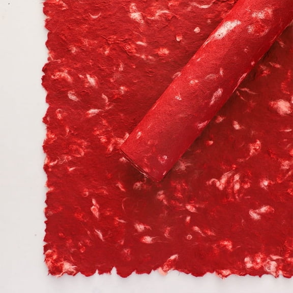 Nvzi gifts, flowers, gift box packaging paper, vintage two tone texture texture hand torn paper, flower packaging paper (red)