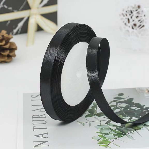 Nvzi gifts, flowers, gift box packaging ribbons, 1cm ribbon ribbon ribbon braiding ribbons, gift, flower decoration packaging ribbons (black)