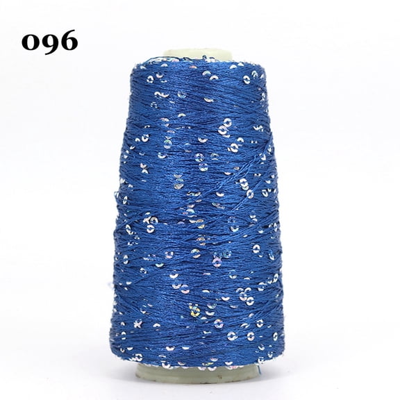 Nvzi glitter yarn spool -1 roll, 1.76 ounces/50g glitter yarn, with plastic yarn spool, sewing thread, knitting crochet embroidery, Christmas wedding party decoration, Dark Blue