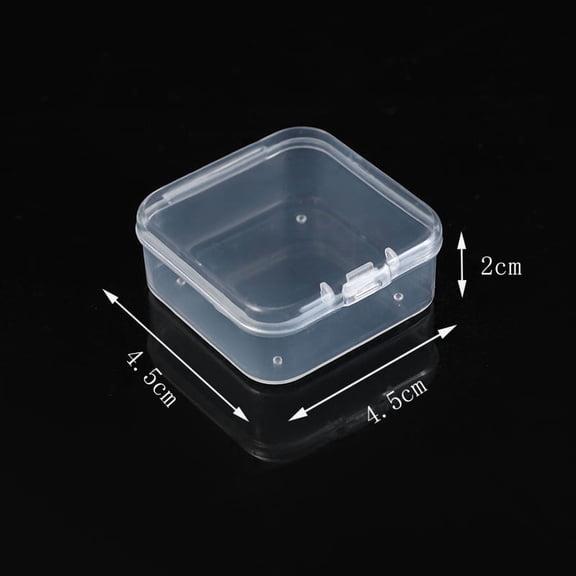 Nvzi mini storage box -20Pcs transparent plastic storage boxes (1.7 x 1.7 x 0.9 inches), stackable design, suitable for jewelry making supplies and small parts organization