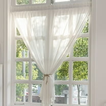 Nvzi self-adhesive curtain - white translucent curtain 47 × 27.56 inches, filter curtain with self-adhesive folding louver design, 1 modern window screen