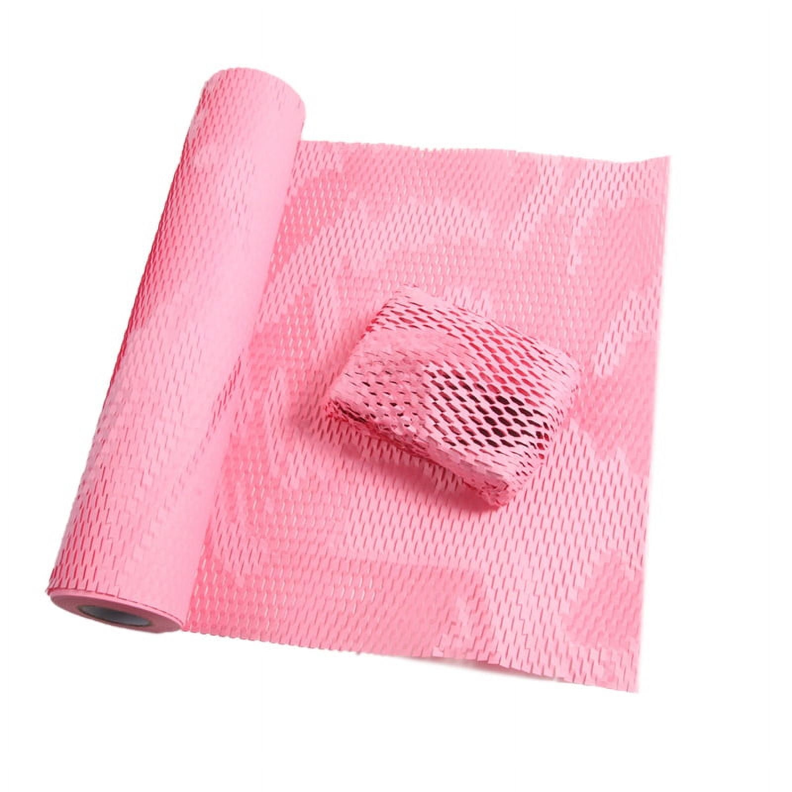 Nvzi shock-absorbing packaging paper, biodegradable kraft paper, gift glass ceramic packaging honeycomb paper (pink)