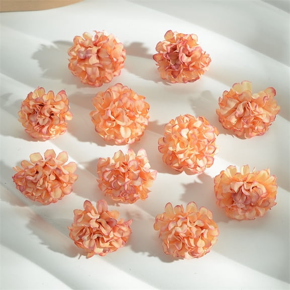 Nvzi simulation silk embroidered ball flower head Orange 30 pieces, 1.57 * 1.57 inches, wedding bouquet filling, suitable for home wedding decoration dining table centerpiece