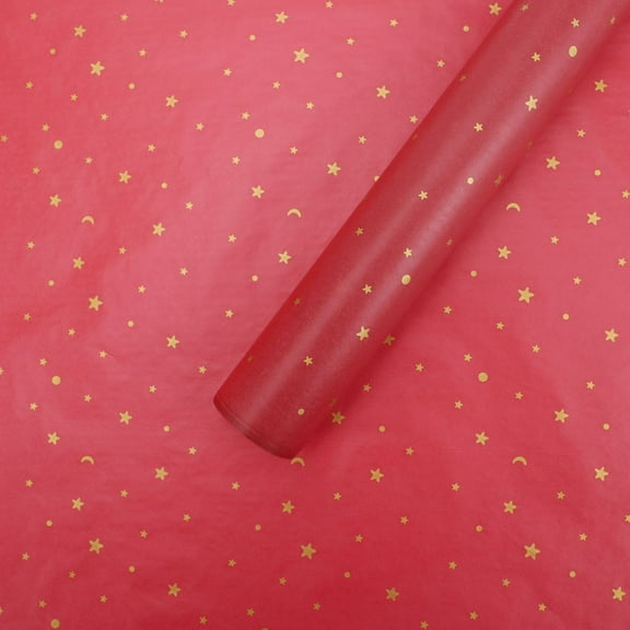 Nvzi snow pear paper hot gold star moon metal texture lining bouquet flower shop flower packaging material paper 70 * 50cm (red background+gold)
