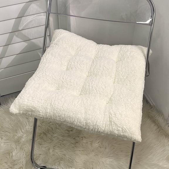 Nvzi square cushion -14.1 × 14.1 × 2.36 inch white tatami mat, 2-piece meditation floor pillow, suitable for terrace and fireplace seat cushions