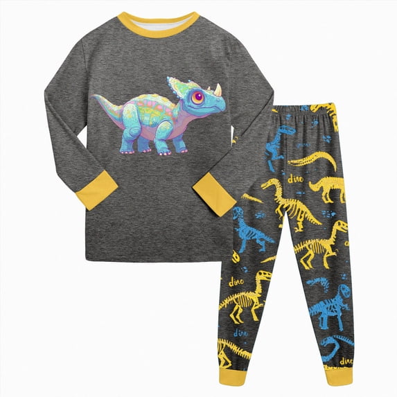 Nwiuh 2-9Y Kids Toddler Girls Boys Soft Comfy Modal Tencel Sleepwear Pajamas 2pcs Set (Dark Gray, 5-6 Years)