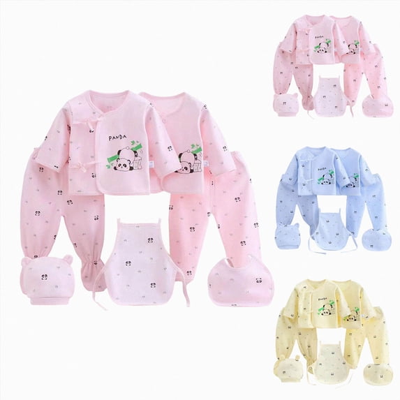 Nwiuh 7PCS Baby Layette Gift Set for Boys or Girls - Unisex Newborn Gift Sets, Baby Clothes & Essentials 0-3 Months (Pink, 0-3 Months)