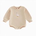 thumbnail image 1 of Nwiuh Baby Boy Girl Sweatshirt Romper Long Sleeve Bodysuit Unisex Baby Long Sleeve Oversize Romper Top, Baby Goose Clothes Fall, Ideal for Farm Animal Birthday(Beige,12-18 Months), 1 of 6