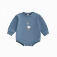 thumbnail image 1 of Nwiuh Baby Boy Girl Sweatshirt Romper Long Sleeve Bodysuit Unisex Baby Long Sleeve Oversize Romper Top, Baby Goose Clothes Fall, Ideal for Farm Animal Birthday(Blue,0-3 Months), 1 of 6