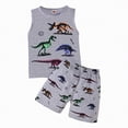 thumbnail image 1 of Nwiuh Baby Boy Summer Clothes Set Short Sleeve Cute Dinosaur Printed T-Shirt + Shorts 2Pcs Toddler Boy Outfits (Grey, 5-6 Years), 1 of 6