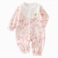 thumbnail image 1 of Nwiuh Baby Clothes Cute Cotton Long Sleeve Onesie for Infant Girls Fall Spring Flower Romper Jumpsuit for Newborns (Pink, 6-9 Months), 1 of 7