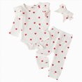 thumbnail image 1 of Nwiuh Baby Girl's 3pc Rib Frill Long Sleeve Romper and Pant Set (White, 9-12 Months), 1 of 6