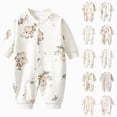 thumbnail image 1 of Nwiuh Baby Newborn Romper Clothes, Long Sleeve Romper Newborn Infant Baby Bodysuit Jumpsuit for Boys Girls (Coffee, 6-12 Months), 1 of 4