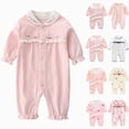 thumbnail image 1 of Nwiuh Baby One Piece Romper Soft Cotton Sleepwear Footed Jumpsuit for 0-12 Month Infant (Orange, 5-8 Months), 1 of 5