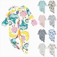 thumbnail image 1 of Nwiuh Baby Sleep and Play Footed Pajamas One-piece Sleeper Jumpsuit Zip-front Pjs Organic Cotton for Baby Girls, Unisex (Khaki, 6-9 Months), 1 of 2