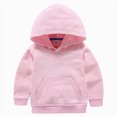 thumbnail image 1 of Nwiuh Baby Toddler Kid Boy Girl Solid Casual Pocket Hoodie Sweatershirt Pullover (Pink, 5-6 Years), 1 of 4