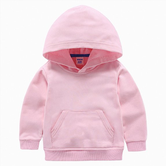 Nwiuh Baby Toddler Kid Boy Girl Solid Casual Pocket Hoodie Sweatershirt Pullover (Pink, 5-6 Years)