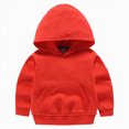 thumbnail image 1 of Nwiuh Baby Toddler Kid Boy Girl Solid Casual Pocket Hoodie Sweatershirt Pullover (Red, 7-8 Years), 1 of 4