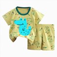 thumbnail image 1 of Nwiuh Baby & Toddler Pajamas with Organic Cotton, Snug Fit PJs for Girls Boys Kids, Soft & Stretchy Short Summer Sleepwear (Green, 5-6 Years), 1 of 4