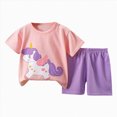 thumbnail image 1 of Nwiuh Bamboo Pajamas Toddler Boy Clothes Checkered Tee Shorts 2 Summer Bamboo Baby Pajamas Sleepwear Pjs Set (Pink, 18-24 Months), 1 of 3