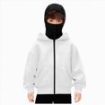 thumbnail image 1 of Nwiuh Big Boys Zip Up Hoodie Solid Casual Hooded Sweatshirt Jacket (White, 12-13 Years), 1 of 6