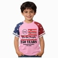 thumbnail image 1 of Nwiuh Boys 250th Anniversary Shirt Neck Kids 250th Kids 250 Celebration 2026 Tshirts 1776-2026 (Pink, 6-7 Years), 1 of 4