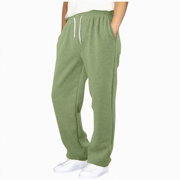 Nwiuh Boys Baggy Sweatpants Straight Leg Open Bottom Casual Pants Elastic Waist Athletic Joggers Sweat Pants with Pockets(Light Green, 5-6 Years)
