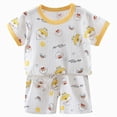 thumbnail image 1 of Nwiuh Boys Pajamas 100% Cotton Planet Pjs Toddler 2 Piece Short Sleeve Sleepwear Summer Kids Clothes Set (Yellow, 18-24 Months), 1 of 6