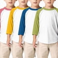 thumbnail image 1 of Nwiuh Boys Raglan Baseball T-Shirts | 3/4 Sleeve, Crew Neck, Raglan Baseball, Basic Tees, Breathable Jersey, for Boys 1-12Y (Yellow, 5-6 Years), 1 of 5