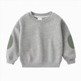thumbnail image 1 of Nwiuh Boys Sweatshirts Long Sleeve Crewneck Pullover Shirt Kids Fashion Fall Winter Sweater (Grey, 4-5 Years), 1 of 9