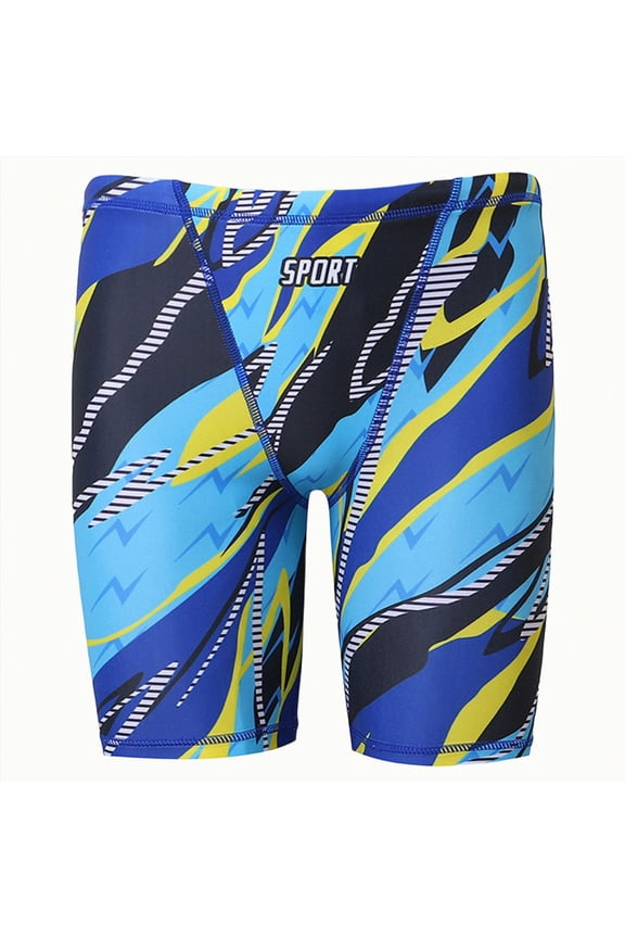 Boys Swim Youth Kids Competitive Swim Team Suit Athletic Swimming Shorts Swimsuit UPF 50 Plus Sky Blue for Size 13-14 Years