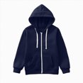 thumbnail image 1 of Nwiuh Boys Zip Up Hoodies 2026 Fall Winter Casual Long Sleeve Jackets Comfy Drawstring Sweatshirt with Kangaroo Pockets (Dark Blue, 4-5 Years), 1 of 5