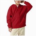 thumbnail image 1 of Nwiuh Boys and Girls Zip Up Hoodies Sweatshirt Casual Jacket Kids Long Sleeve Tops with Pockets (Brick Red, 18-24 Months), 1 of 7