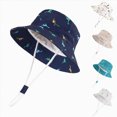thumbnail image 1 of Nwiuh Dinosaur Baby Boys Sun Hat Cotton Toddler Girls Bucket Hats Summer Sun Protect Cap for Kids (Pink, 6-12 Months), 1 of 3