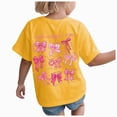thumbnail image 1 of Nwiuh Girls Bow Graphic Cute T Shirts Crew Neck Short Sleeve Summer Casual Tee Tops(Yellow,2-3 Years), 1 of 6