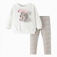 thumbnail image 1 of Nwiuh Girls Clothes Sweatshirt Casual Outfit for Girl Leggings 2 Piece Fall Pants Set (White, 9-10 Years), 1 of 8
