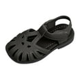 thumbnail image 1 of Nwiuh Girls Open Toe Princess Flat Sandals with Comfort Sole Summer Sandals(Black, 13.5), 1 of 5