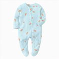 thumbnail image 1 of Nwiuh Girls' Organic Cotton, Sleep and Play Footed Pajamas | Easy Zip Front Pjs Feature 2-Way Zipper to Ensure Newborns Have Restful Nights Sleep (Light Blue, 0-3 Months), 1 of 4