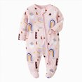 thumbnail image 1 of Nwiuh Girls' Organic Cotton, Sleep and Play Footed Pajamas | Easy Zip Front Pjs Feature 2-Way Zipper to Ensure Newborns Have Restful Nights Sleep (Pink, 6-9 Months), 1 of 4